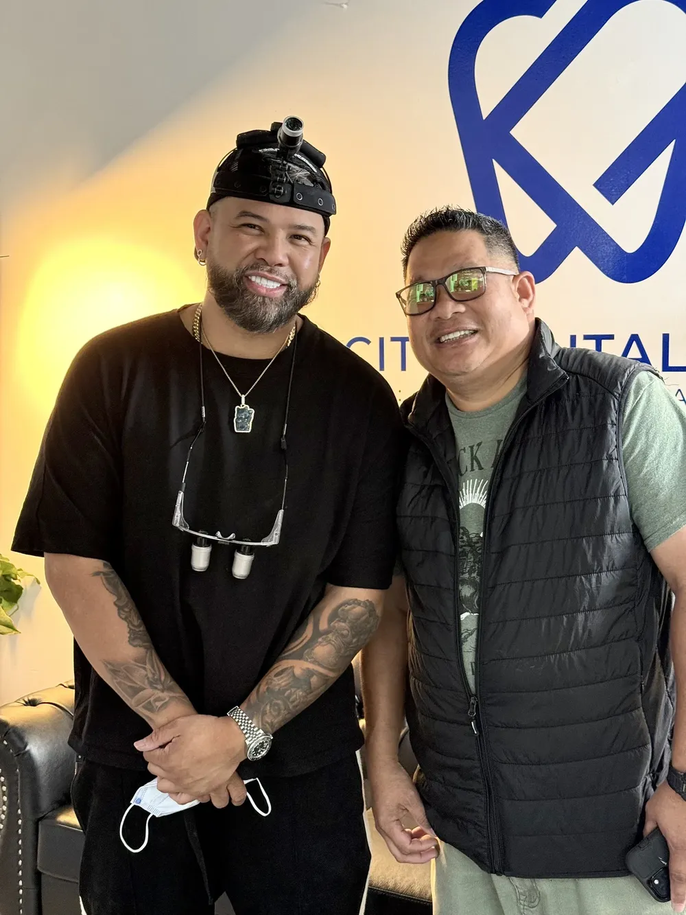 Dr. Martinez with a patient at SJ City Dental Studio